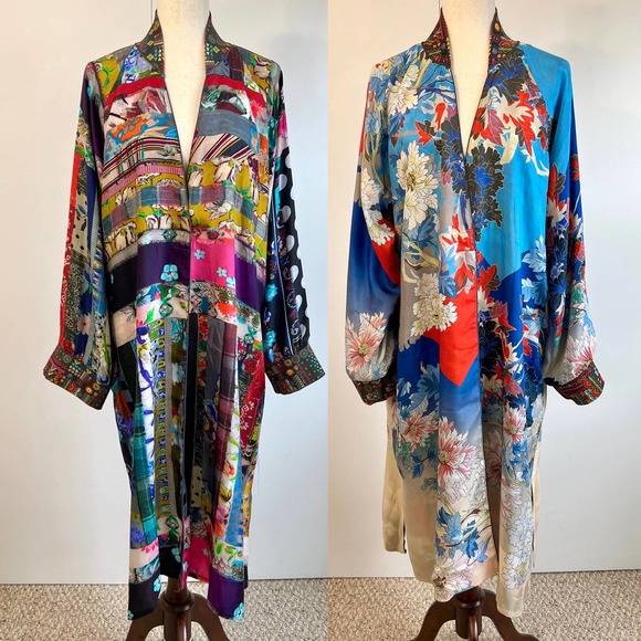 SOLD❗️Johnny Was Silk Sonnet Harmony Reversible Kimono LARGE - Picture 1 of 16
